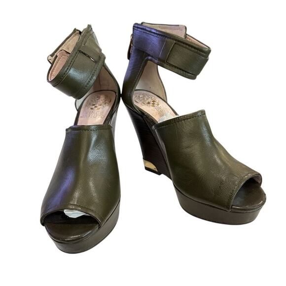 Vince Camuto Women's Olive Green Wedge Sandals Size 6.5M - Standard - Picture 2 of 13